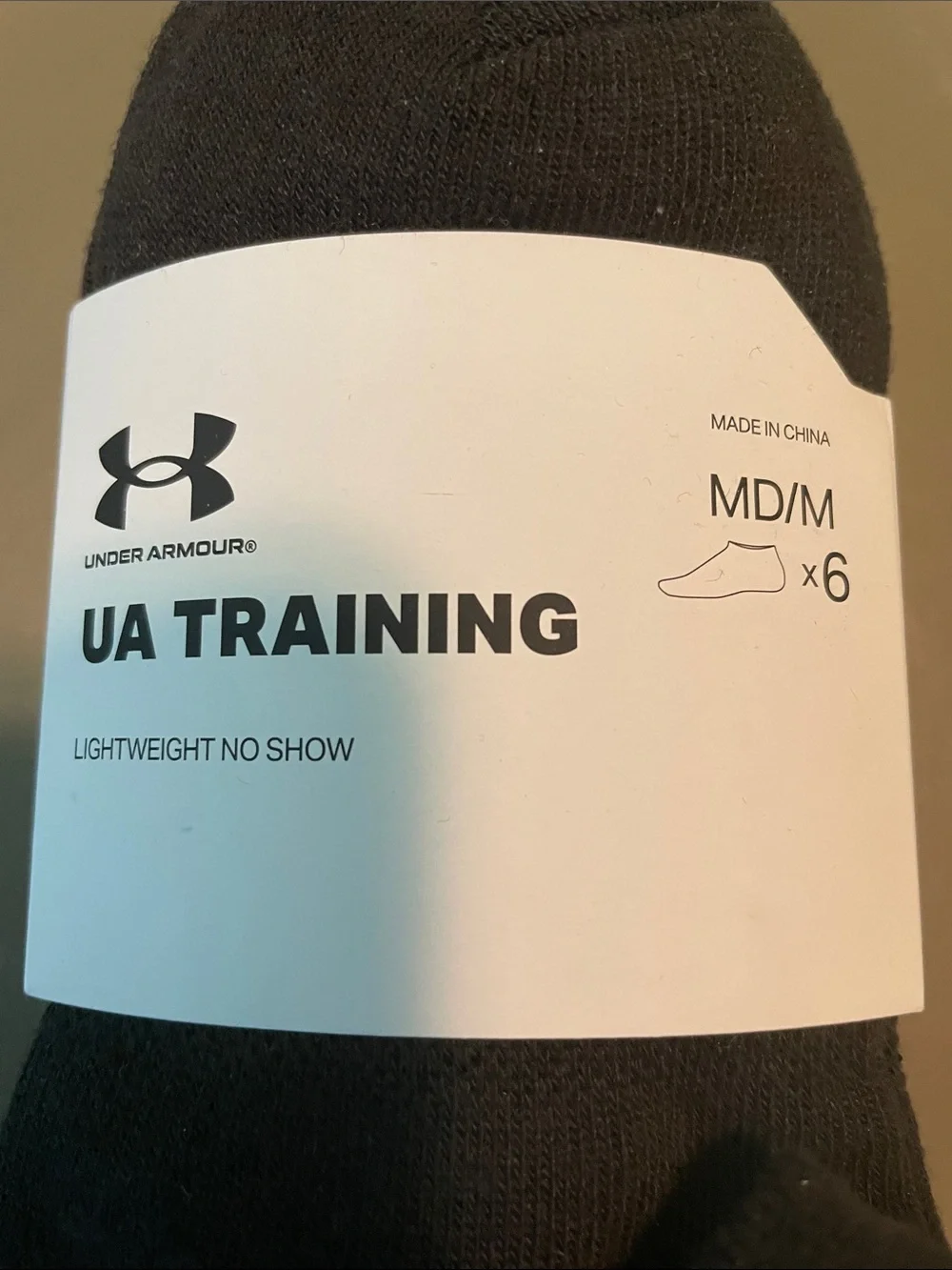 UNDER ARMOUR UA Training Lightweight No Show Socks, 6 pairs, Women’s M, Black